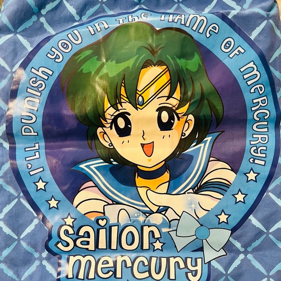 Sailor Moon Sailor Mercury Graphic Cinch Backpack - Picture 2 of 4